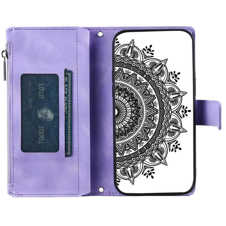 Style 006 For Google Pixel 9 / 9 Pro Wallet Case PU Leather Phone Cover Mandala Flower Pattern