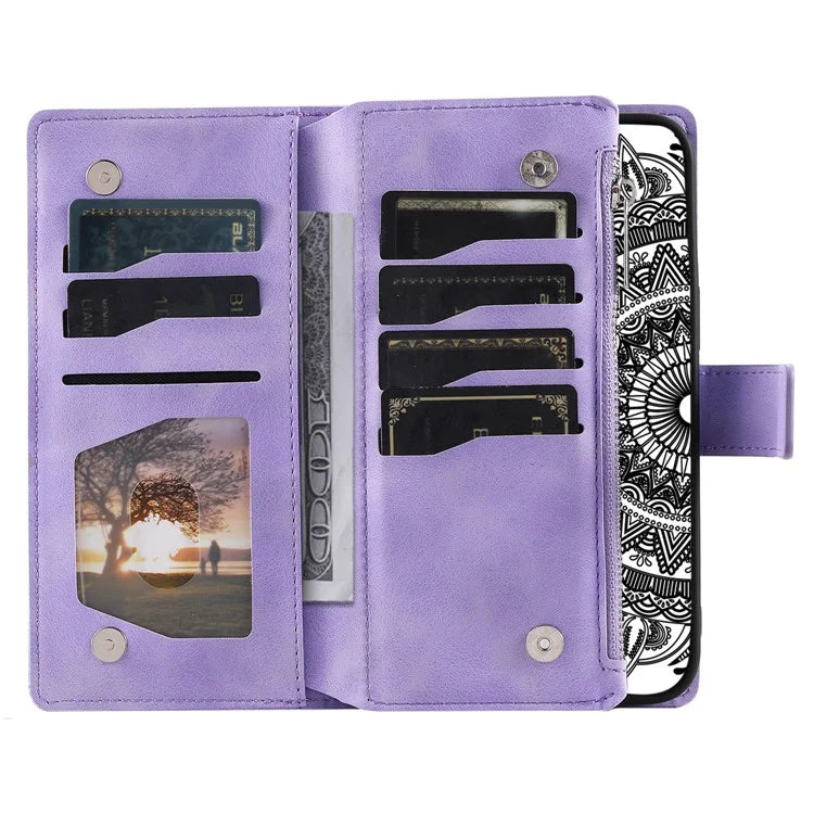 Style 006 For Google Pixel 9 / 9 Pro Wallet Case PU Leather Phone Cover Mandala Flower Pattern