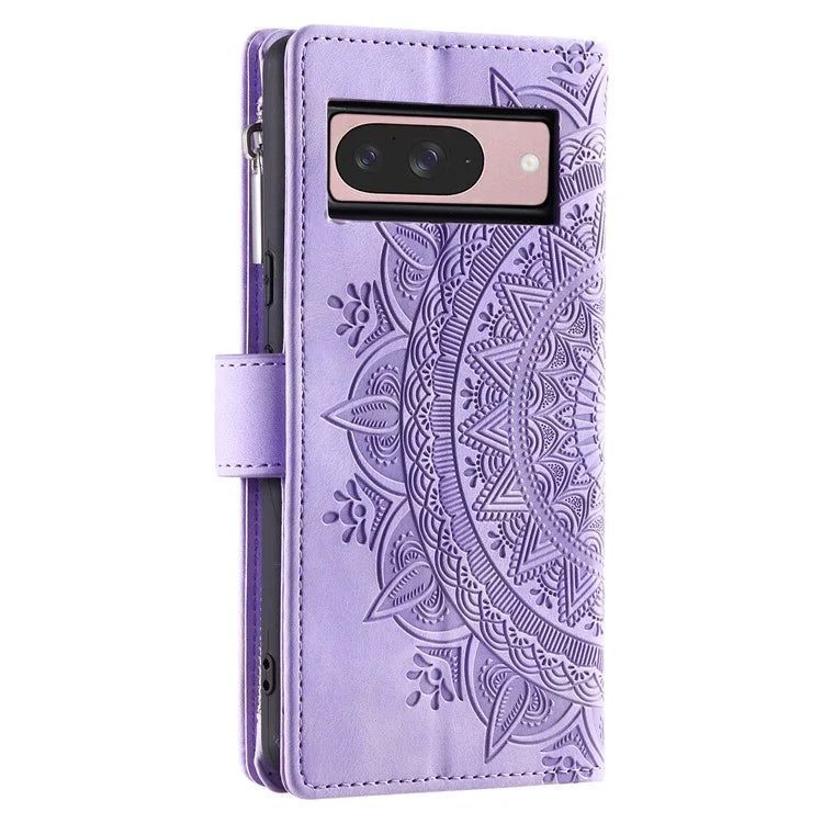 Style 006 For Google Pixel 9 / 9 Pro Wallet Case PU Leather Phone Cover Mandala Flower Pattern