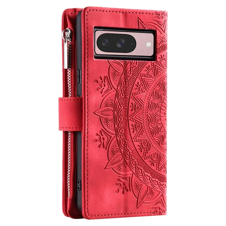 Style 006 For Google Pixel 9 / 9 Pro Wallet Case PU Leather Phone Cover Mandala Flower Pattern