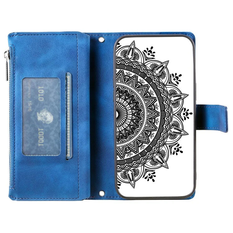 Style 006 For Google Pixel 9 / 9 Pro Wallet Case PU Leather Phone Cover Mandala Flower Pattern