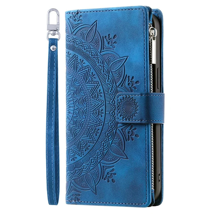 Style 006 For Google Pixel 9 / 9 Pro Wallet Case PU Leather Phone Cover Mandala Flower Pattern