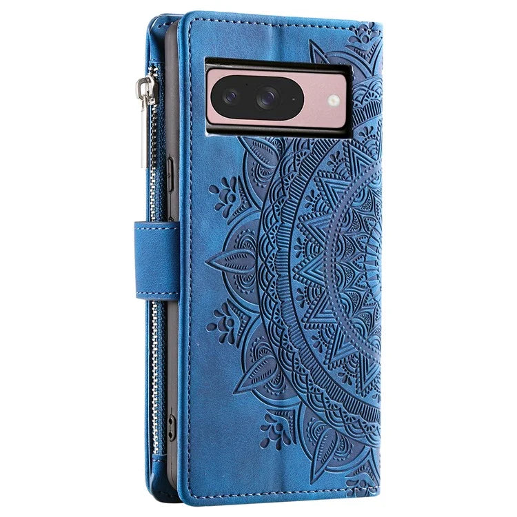 Style 006 For Google Pixel 9 / 9 Pro Wallet Case PU Leather Phone Cover Mandala Flower Pattern