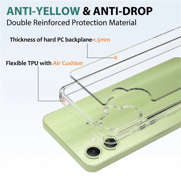 For Samsung Galaxy A06 Clear Phone Case TPU+Acrylic Shockproof Phone Back Cover