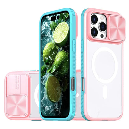 For iPhone 16 Pro Clear Phone Case Compatible with MagSafe PC Cover with Camera Lens Slider
