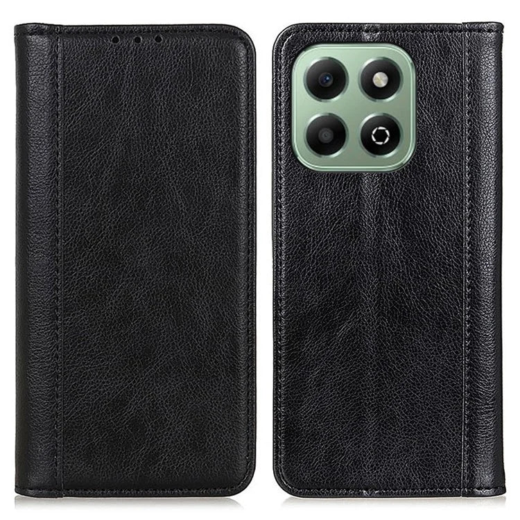 For Honor X6b 4G Stand Case Split Leather Litchi Texture Wallet Phone Cover
