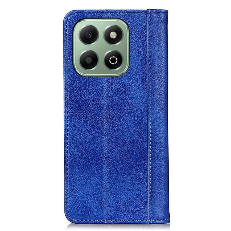 For Honor X6b 4G Stand Case Split Leather Litchi Texture Wallet Phone Cover
