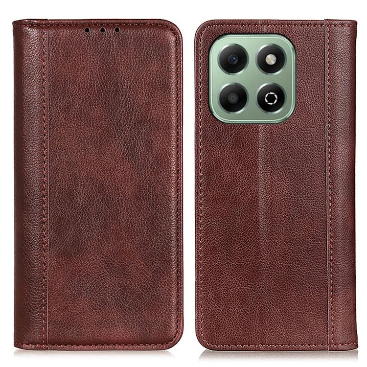 For Honor X6b 4G Stand Case Split Leather Litchi Texture Wallet Phone Cover