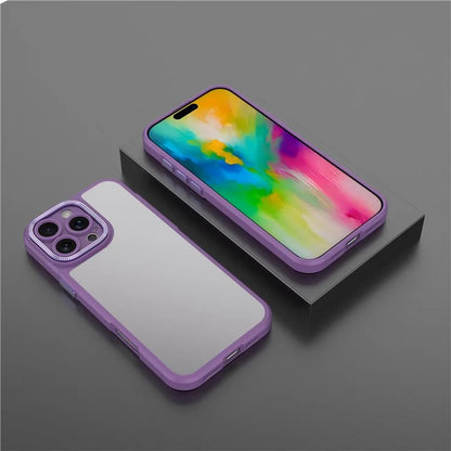For iPhone 16 Pro Max Case Matte Anti-Fingerprint PC+TPU Phone Back Cover