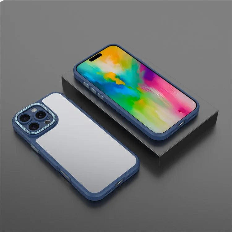 For iPhone 16 Pro Max Case Matte Anti-Fingerprint PC+TPU Phone Back Cover
