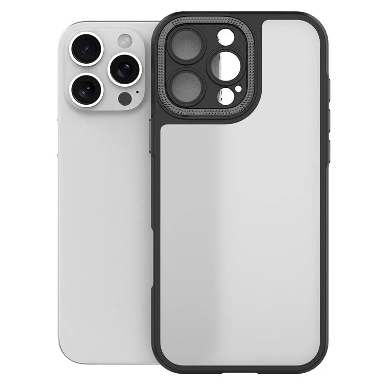 For iPhone 16 Pro Max Case Matte Anti-Fingerprint PC+TPU Phone Back Cover