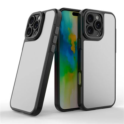 For iPhone 16 Pro Max Case Matte Anti-Fingerprint PC+TPU Phone Back Cover