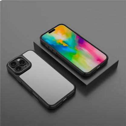 For iPhone 16 Pro Max Case Matte Anti-Fingerprint PC+TPU Phone Back Cover
