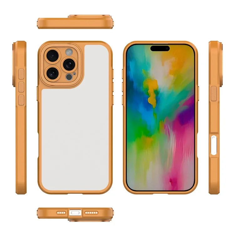 For iPhone 16 Pro Max Case Matte Anti-Fingerprint PC+TPU Phone Back Cover