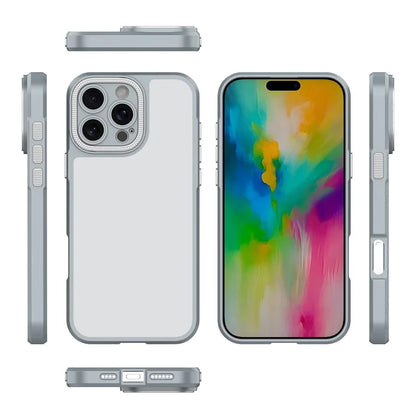 For iPhone 16 Pro Max Case Matte Anti-Fingerprint PC+TPU Phone Back Cover