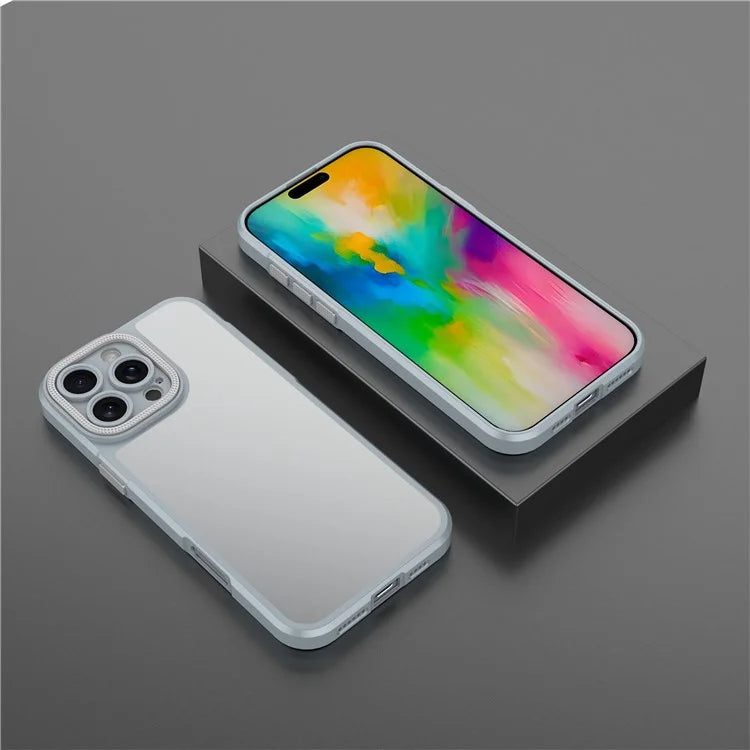 For iPhone 16 Pro Max Case Matte Anti-Fingerprint PC+TPU Phone Back Cover