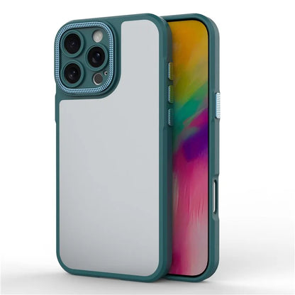 For iPhone 16 Pro Max Case Matte Anti-Fingerprint PC+TPU Phone Back Cover