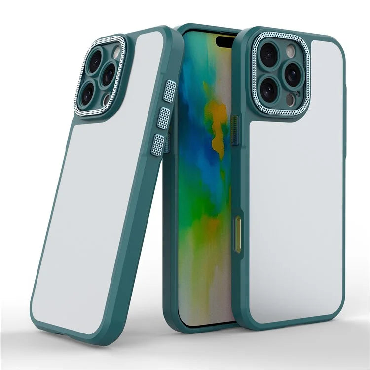 For iPhone 16 Pro Max Case Matte Anti-Fingerprint PC+TPU Phone Back Cover