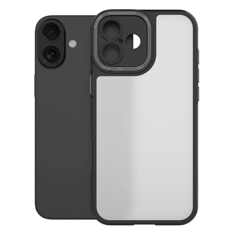 For iPhone 16 Plus Case Matte Anti-Fingerprint PC+TPU Phone Back Cover