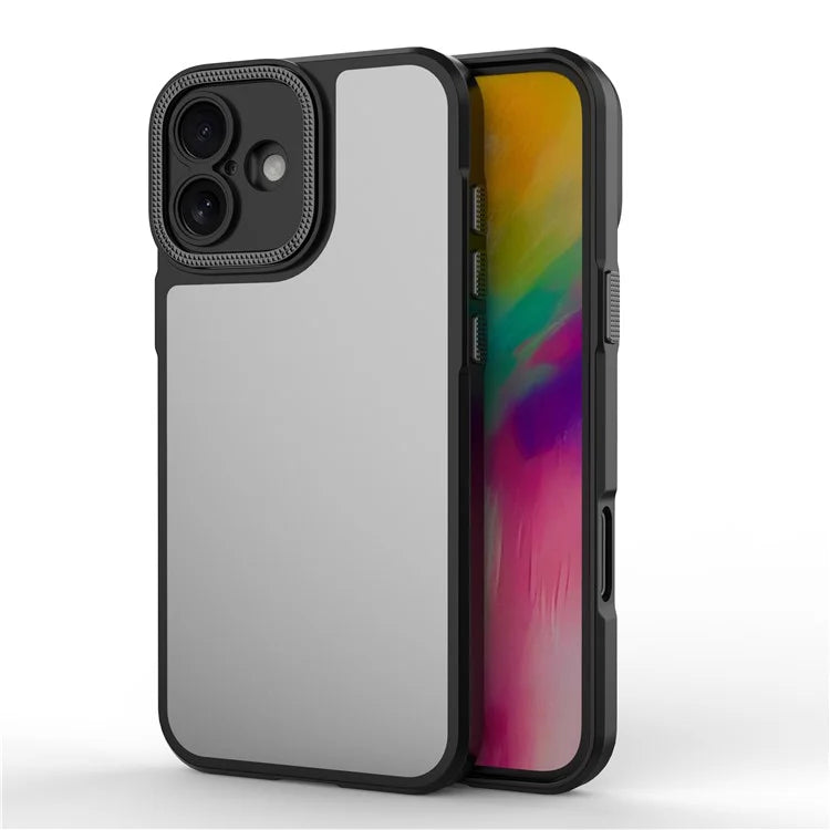 For iPhone 16 Plus Case Matte Anti-Fingerprint PC+TPU Phone Back Cover