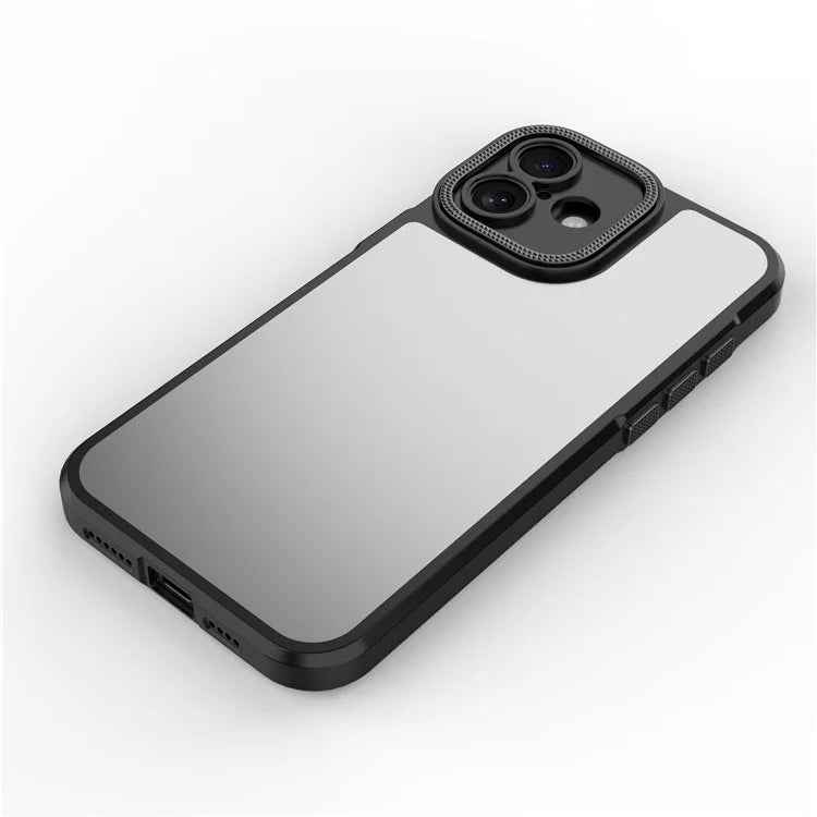For iPhone 16 Plus Case Matte Anti-Fingerprint PC+TPU Phone Back Cover