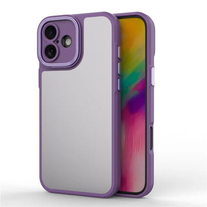 For iPhone 16 Plus Case Matte Anti-Fingerprint PC+TPU Phone Back Cover
