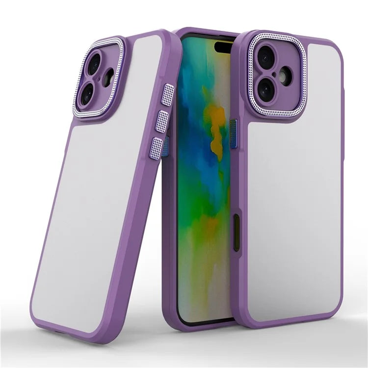 For iPhone 16 Plus Case Matte Anti-Fingerprint PC+TPU Phone Back Cover