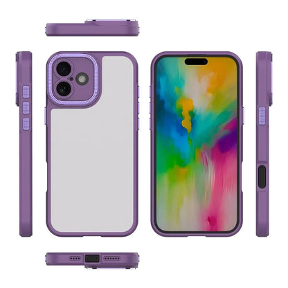 For iPhone 16 Plus Case Matte Anti-Fingerprint PC+TPU Phone Back Cover