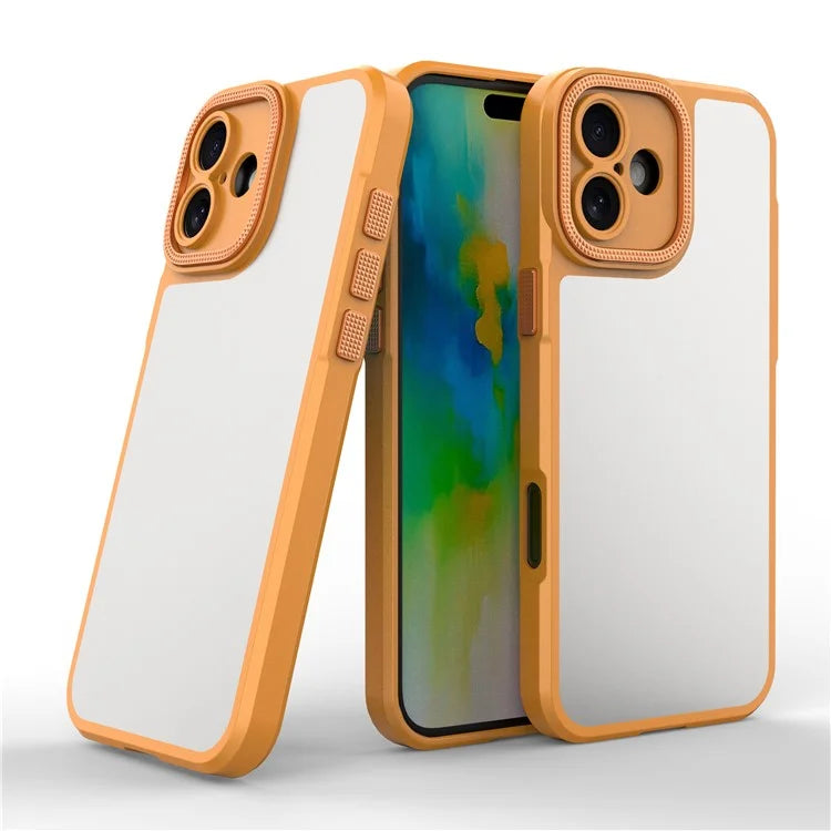 For iPhone 16 Plus Case Matte Anti-Fingerprint PC+TPU Phone Back Cover