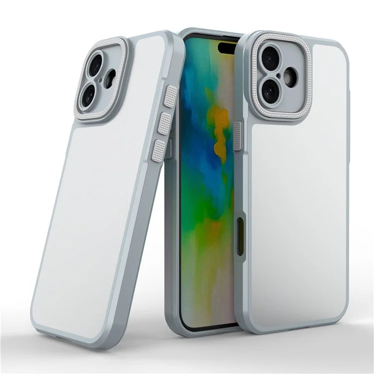 For iPhone 16 Plus Case Matte Anti-Fingerprint PC+TPU Phone Back Cover