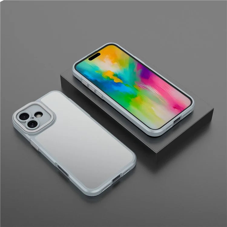 For iPhone 16 Plus Case Matte Anti-Fingerprint PC+TPU Phone Back Cover