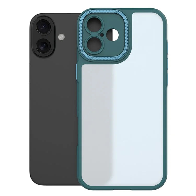For iPhone 16 Plus Case Matte Anti-Fingerprint PC+TPU Phone Back Cover
