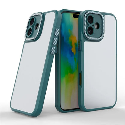 For iPhone 16 Plus Case Matte Anti-Fingerprint PC+TPU Phone Back Cover
