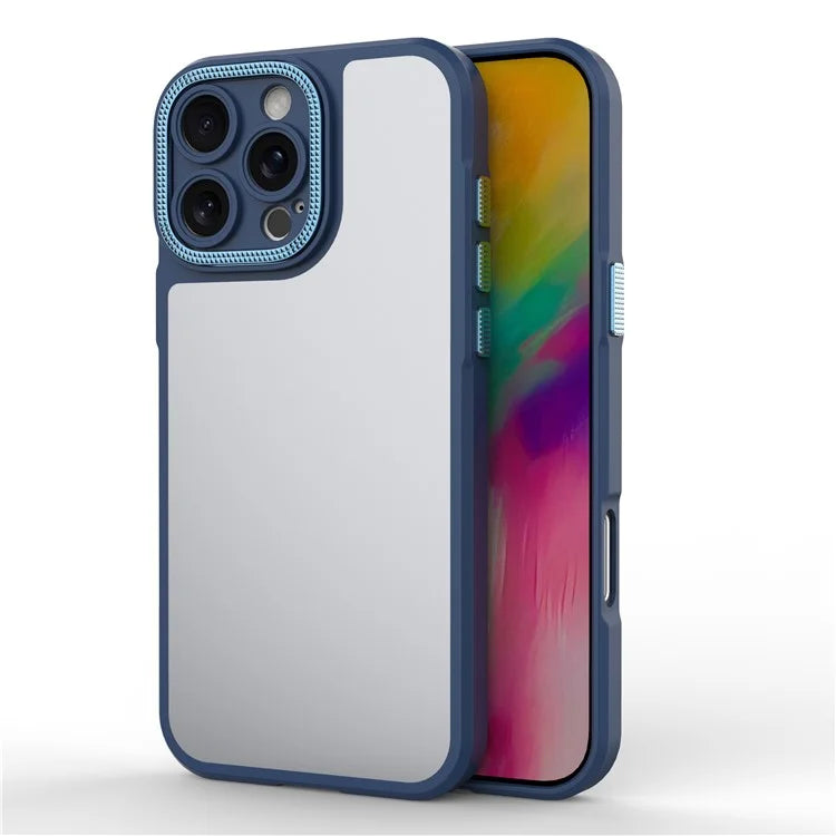 For iPhone 16 Pro Case Matte Anti-Fingerprint PC+TPU Phone Back Cover