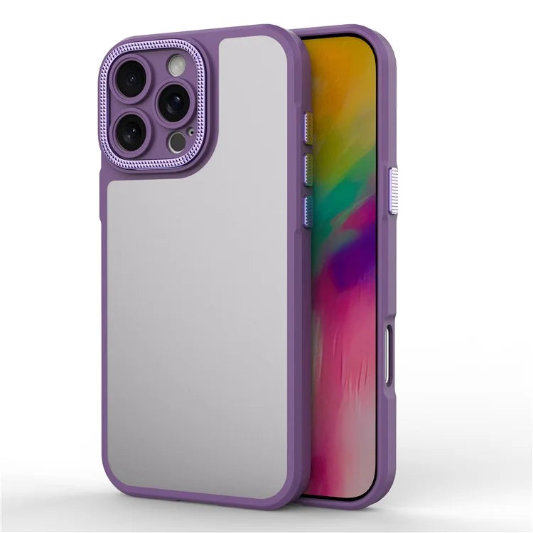For iPhone 16 Pro Case Matte Anti-Fingerprint PC+TPU Phone Back Cover