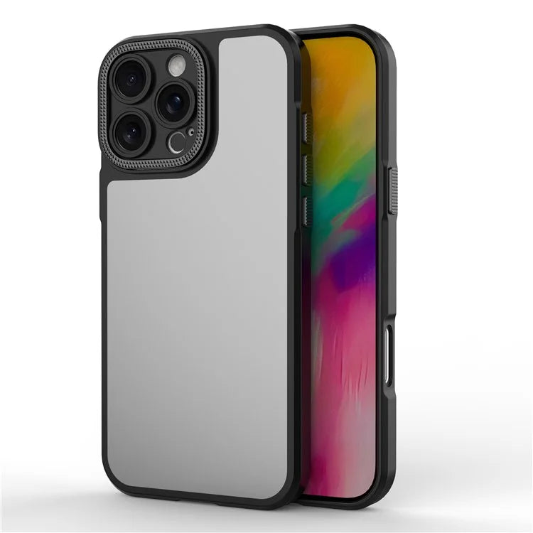 For iPhone 16 Pro Case Matte Anti-Fingerprint PC+TPU Phone Back Cover