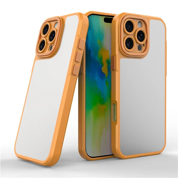 For iPhone 16 Pro Case Matte Anti-Fingerprint PC+TPU Phone Back Cover