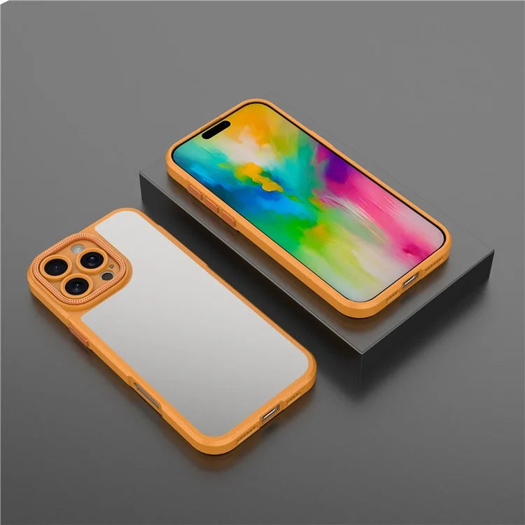 For iPhone 16 Pro Case Matte Anti-Fingerprint PC+TPU Phone Back Cover