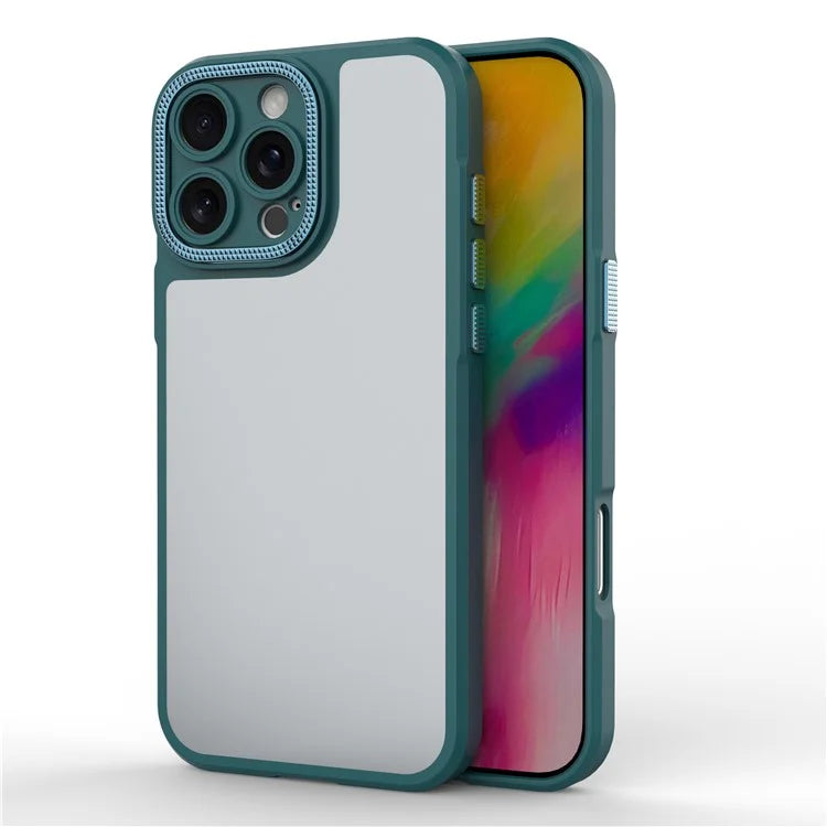 For iPhone 16 Pro Case Matte Anti-Fingerprint PC+TPU Phone Back Cover