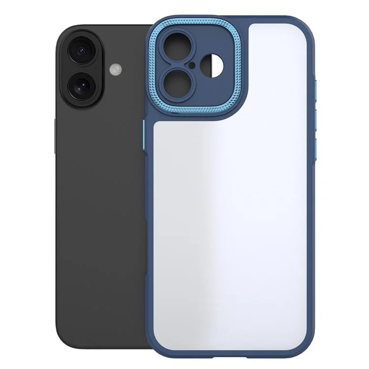 For iPhone 16 Case Matte Anti-Fingerprint PC+TPU Phone Back Cover