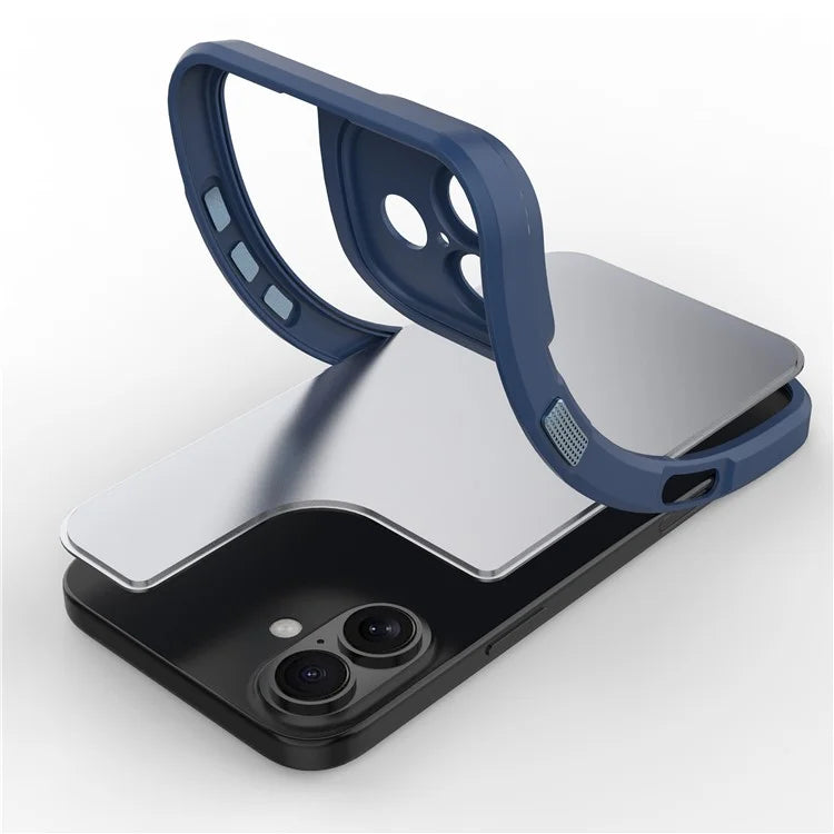 For iPhone 16 Case Matte Anti-Fingerprint PC+TPU Phone Back Cover