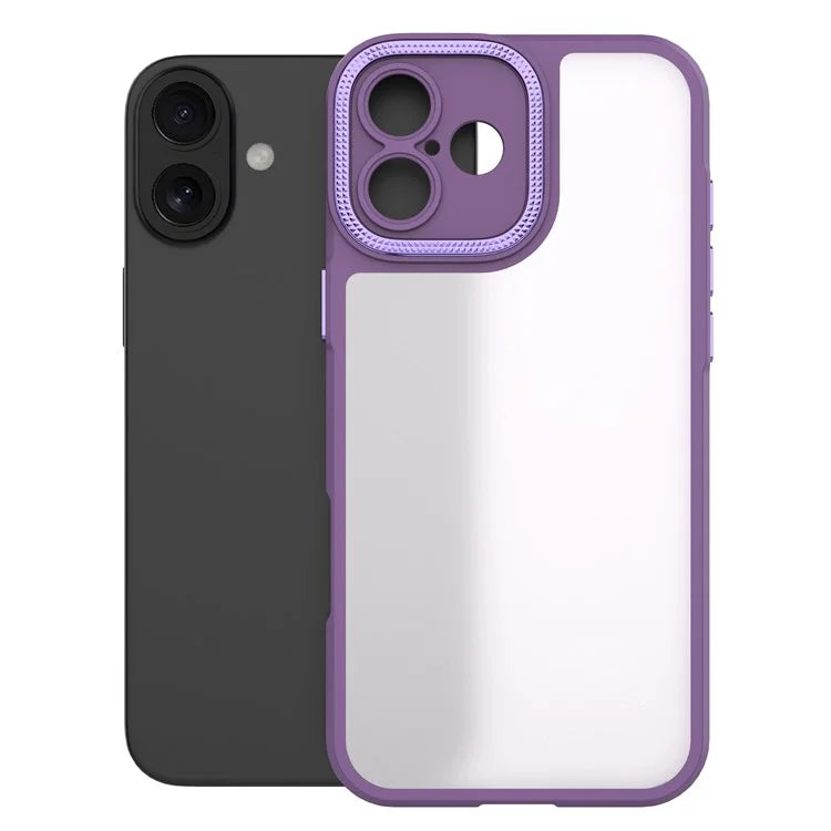 For iPhone 16 Case Matte Anti-Fingerprint PC+TPU Phone Back Cover