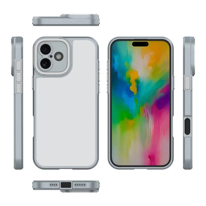 For iPhone 16 Case Matte Anti-Fingerprint PC+TPU Phone Back Cover