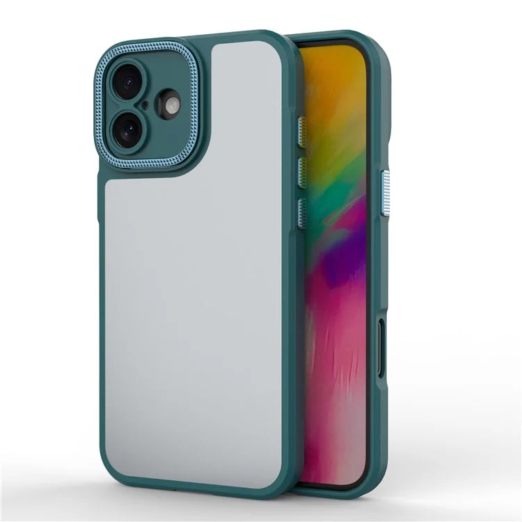 For iPhone 16 Case Matte Anti-Fingerprint PC+TPU Phone Back Cover