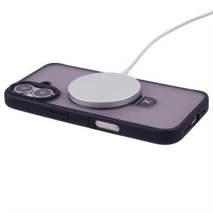 X-LEVEL PITHY STONE II For iPhone 16 Magnetic Case PC+TPU Back Cover Kickstand
