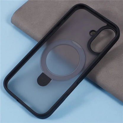 X-LEVEL PITHY STONE II For iPhone 16 Magnetic Case PC+TPU Back Cover Kickstand