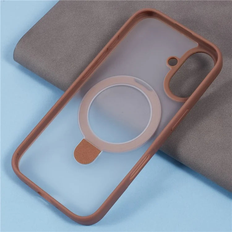 X-LEVEL PITHY STONE II For iPhone 16 Magnetic Case PC+TPU Back Cover Kickstand