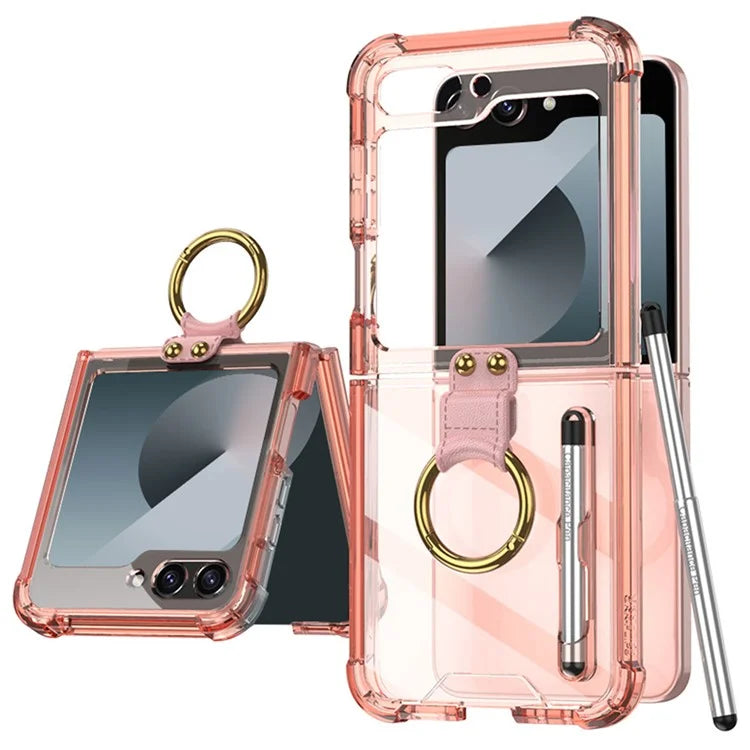 GKK For Samsung Galaxy Z Flip6 5G Case Shockproof Phone Cover Ring Kickstand with Stylus