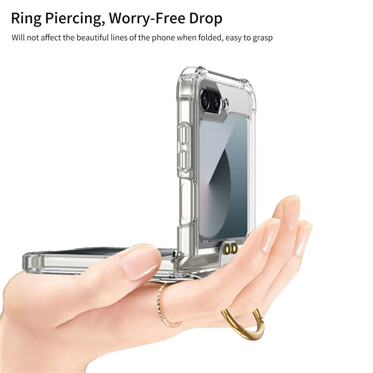 GKK For Samsung Galaxy Z Flip6 5G Case Shockproof Phone Cover Ring Kickstand with Stylus