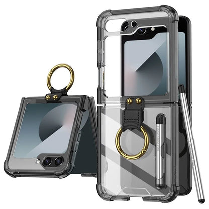 GKK For Samsung Galaxy Z Flip6 5G Case Shockproof Phone Cover Ring Kickstand with Stylus